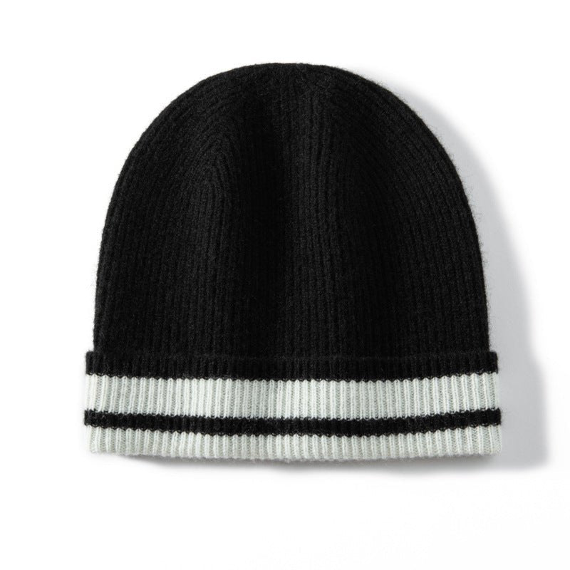 Thick Cashmere Knit Beanie Soft Cashmere Warm Double Layer Beanie Hats