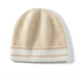 Thick Cashmere Knit Beanie Soft Cashmere Warm Double Layer Beanie Hats