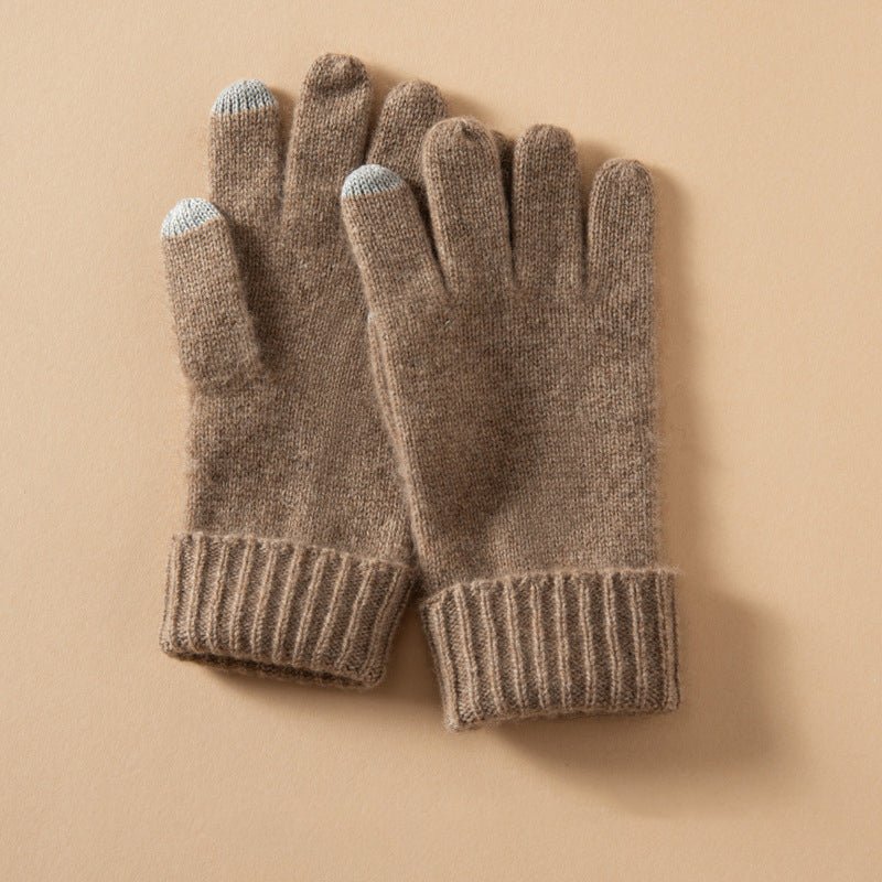Touchscreen Cashmere Gloves Unisex Ribbed Cashmere Gloves