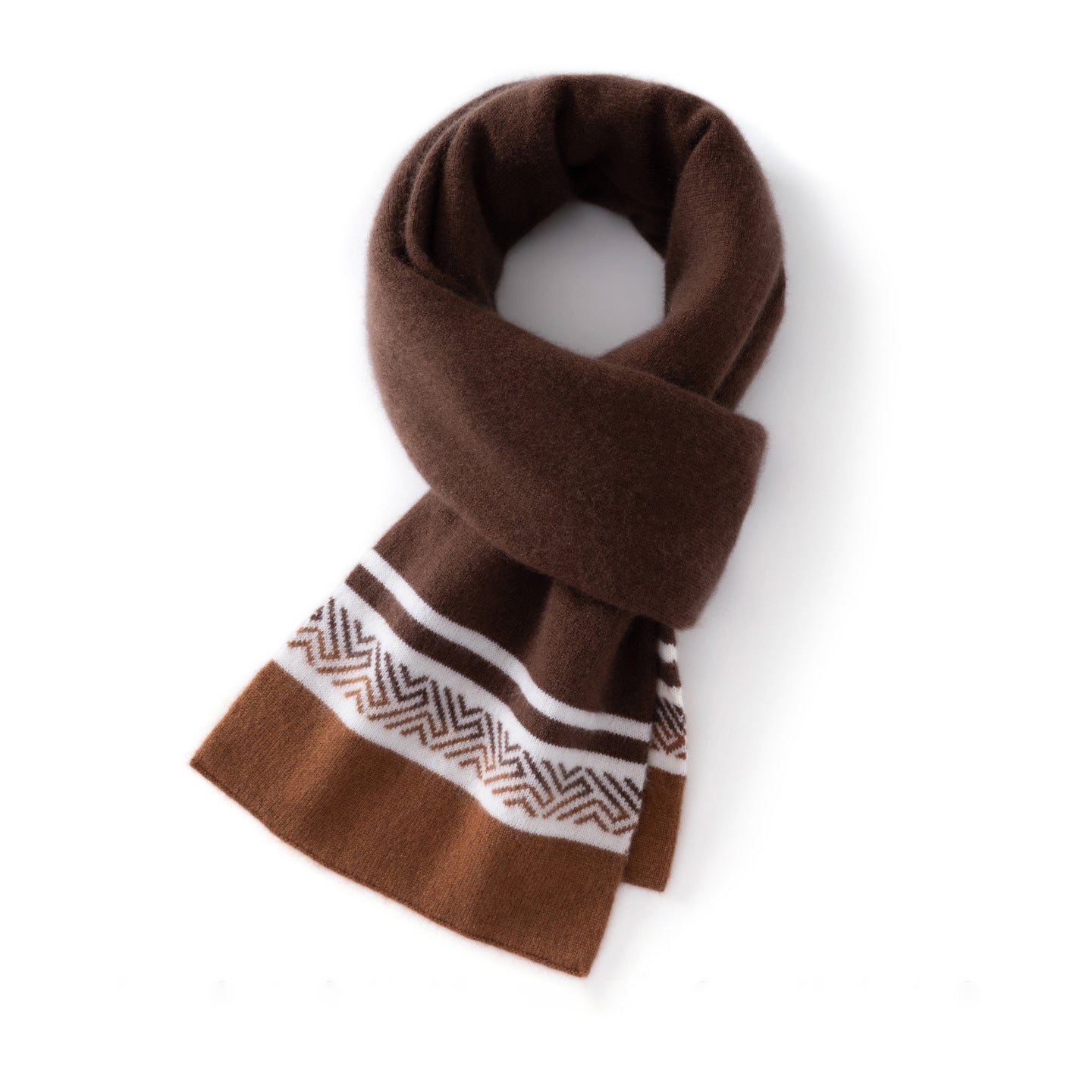 Unisex Cashmere Scarf with Contrast Woven Soft Knitted Cashmere Wrap