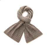Unisex Geometric Diamond Knit Cashmere Scarf Long Cashmere Warp