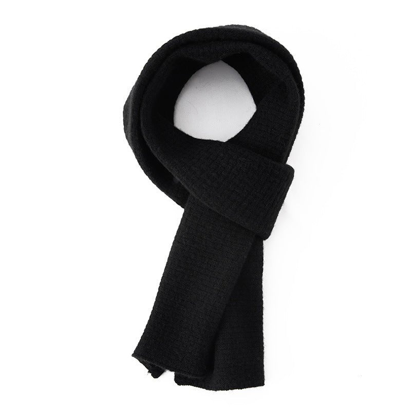Unisex Long Cashmere Scarf for Fall Winter Cashmere Waffle Knit Scarf