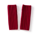 Unisex Ribbed Cashmere Hand Warmers Fingerless Cashmere Gloves