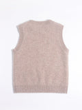 Warm Kids Pure Cashmere Vest Sheep Intarsia Knit Cashmere Sweater Camel 80