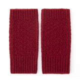 Womens 100% Cashmere Fingerless Gloves Diamond Knit Cashmere Hand Warmers