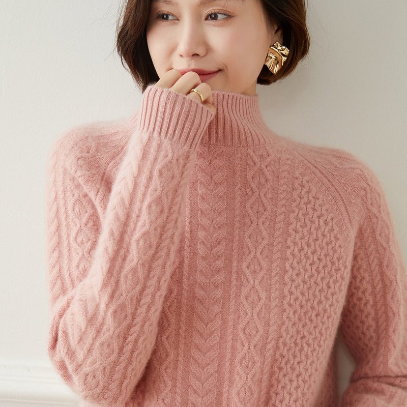Womens Cashmere Sweater Turtleneck Cable - Knit Cashmere Blouses Cashmere Tops