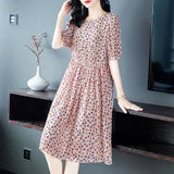 Womens Blush Pink Silk Midi Dress Petite Floral Print Long Silk Dreess Pink XS