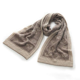 Womens Camellia Pattern Long Cashmere Scarf Cashmere Knit Wrap