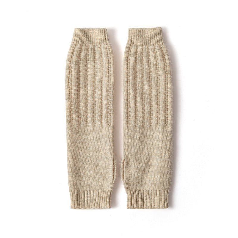 Womens Cashmere Arm Warmers Fingerless Knit Mittens Soft Cashmere Gloves Fall Winter