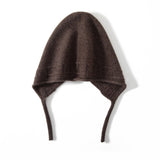 Womens Cashmere Knitted Hat Cashmere Beanie Cashmere Earflap Cap with Tie