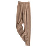Womens Cashmere Leggings High Waist Cashmere Pants Soft Cashmere Trousers Camel XS