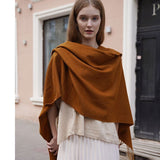 Womens Cashmere Shawl And Wraps Large Cashmere Scarf With Fringe Camel - 1 XL