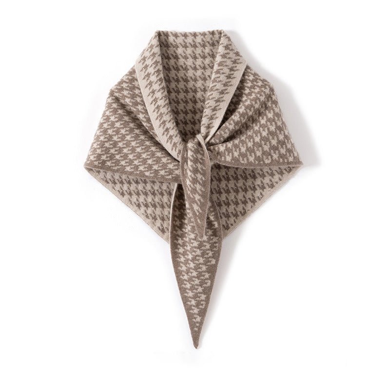 Womens Luxury Houndstooth Cashmere Scarf Heritage - Inspired Cashmere Shawl