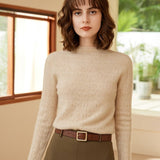 Womens Mock Neck Cashmere Sweater Cut - out 100% Cashmere Pullover