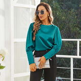 Women's Silk Blouse Work Round Neck Dressy Silk Shirts