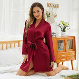 Womens Silk Robes 100% Mulberry Pure Silk Robe For Bridesmaids