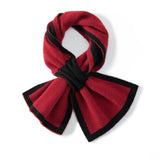 Womens Small Crossed Cashmere Scarf Double Layer Trimming Cashmere Neckerchief