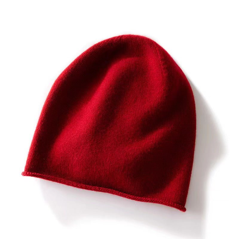 100% Cashmere Beanie Hat Cashmere Double - Layered Ski Cap for Winter