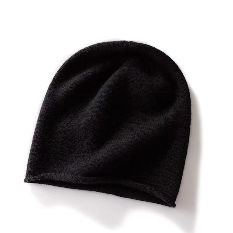 100% Cashmere Beanie Hat Cashmere Double - Layered Ski Cap for Winter - slipintosoft