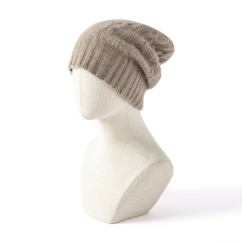 100% Cashmere Cap Pure Cashmere Beanie Hat for Women Lightweight Cable - Knit Beanie Cashmere Hats