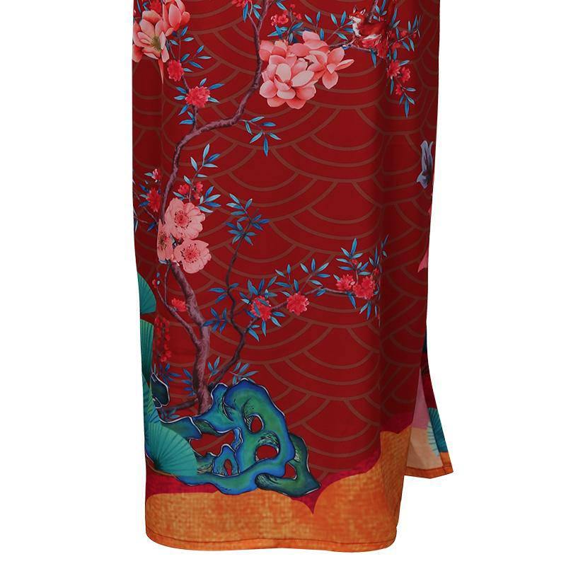 Ladies' Mulberry Silk Kimono Robe Delicate Hand Painted Cherry Blossom Elegant Nightwear - slipintosoft