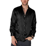 100% Mulberry Men's Silk Shirt Luxury Silk Button Down Shirts