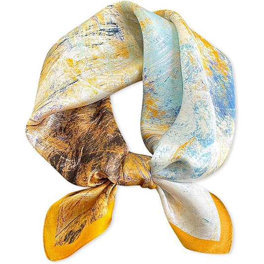 Silk Head Scarf Women's Fashion Square Neck Silk Scarfs