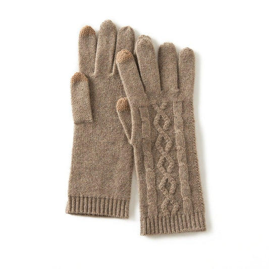 100% Pure Cashmere Gloves for Women Ladies Cashmere Knitted Gloves