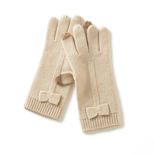 100% Pure Cashmere Knitted Gloves for Women Ladies Cashmere Gloves