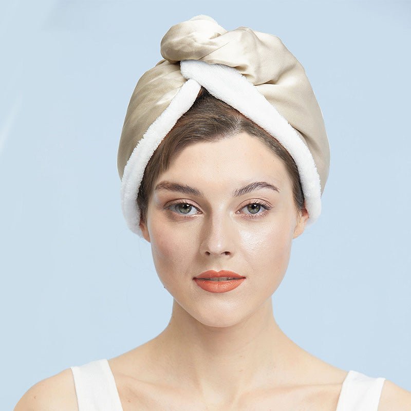 Silk Dry Hair Cap 100% Mulberry Terry Lined Hair Wrap Cap