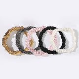 6 Pack Small Size Flower Silk Hair Scrunchies