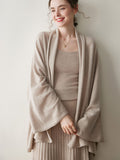 Cashmere Cardigan Damer Draperad Långärmad Cashmere Stickad tröja med öppen framsida