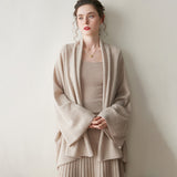 Cashmere Cardigan Damer Draperad Långärmad Cashmere Stickad tröja med öppen framsida