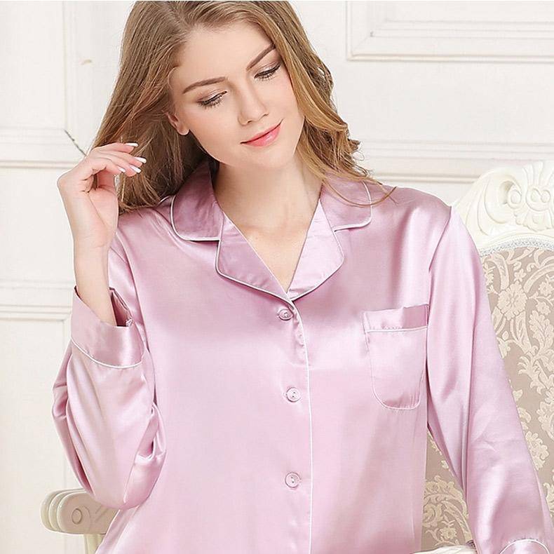 Best Women's Silk Pajamas Long Mulberry Silk Pjs Real Momme Pure 100%silk Sleepwear -  slipintosoft