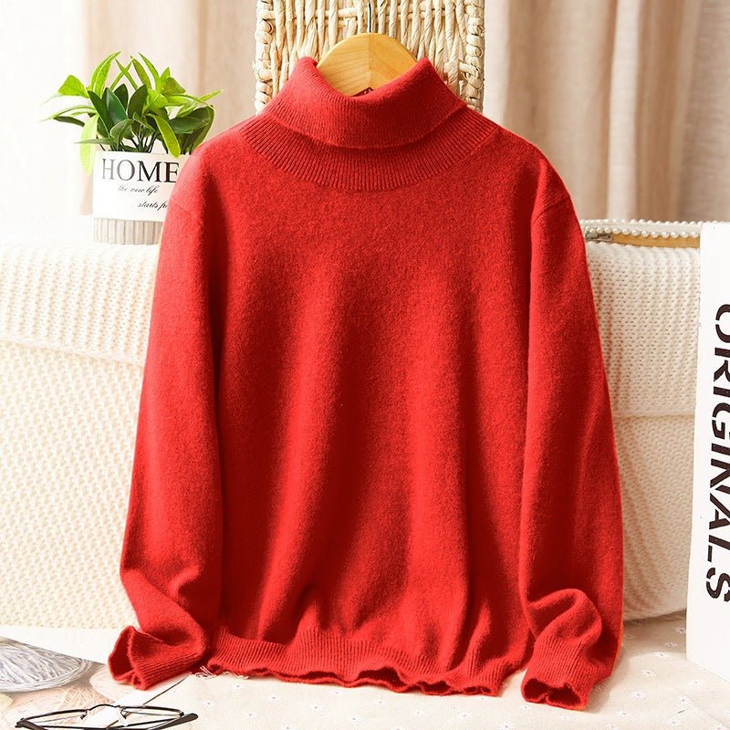 boys and girls cashmere sweater kids turtleneck pullover solid color baby round neck tops