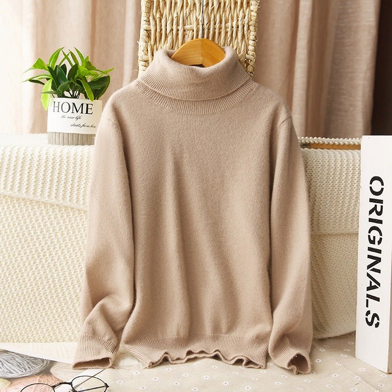 boys and girls cashmere sweater kids turtleneck pullover solid color baby round neck tops