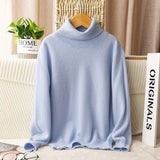 boys and girls cashmere sweater kids turtleneck pullover solid color baby round neck tops