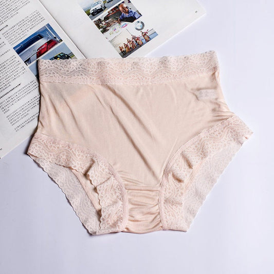 Bekväma kvinnors sidenbyxor mjuka högmästare spetsar Silk Underwear