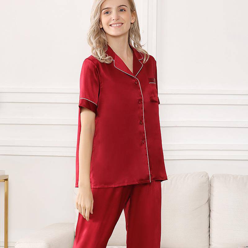 19 Momme Silk Matching Pajamas 100% Mulberry Silk Couple Pajamas for Men and Women -  slipintosoft