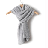 Fringed Pure Cashmere Scarf for Women Cashmere Wrap Tassel Edge