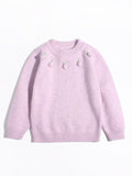 Girls Cashmere Sweater 3D Strawberry Embellishments Cashmere Pullover