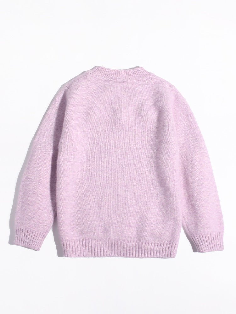 Girls Cashmere Sweater 3D Strawberry Embellishments Cashmere Pullover