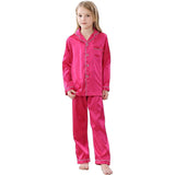 Flickor Silk Pyjama Set Long Unisex Silk Pyjamas för barn