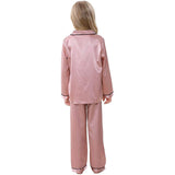 Flickor Silk Pyjama Set Long Unisex Silk Pyjamas för barn