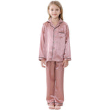 Flickor Silk Pyjama Set Long Unisex Silk Pyjamas för barn