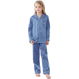 Flickor Silk Pyjama Set Long Unisex Silk Pyjamas för barn