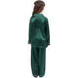 Flickor Silk Pyjama Set Long Unisex Silk Pyjamas för barn