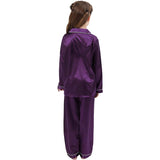 Flickor Silk Pyjama Set Long Unisex Silk Pyjamas för barn