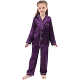 Flickor Silk Pyjama Set Long Unisex Silk Pyjamas för barn