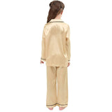 Flickor Silk Pyjama Set Long Unisex Silk Pyjamas för barn